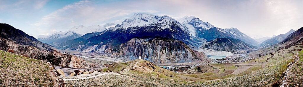 Annapurna massif panorama in the Nepal Himalayas