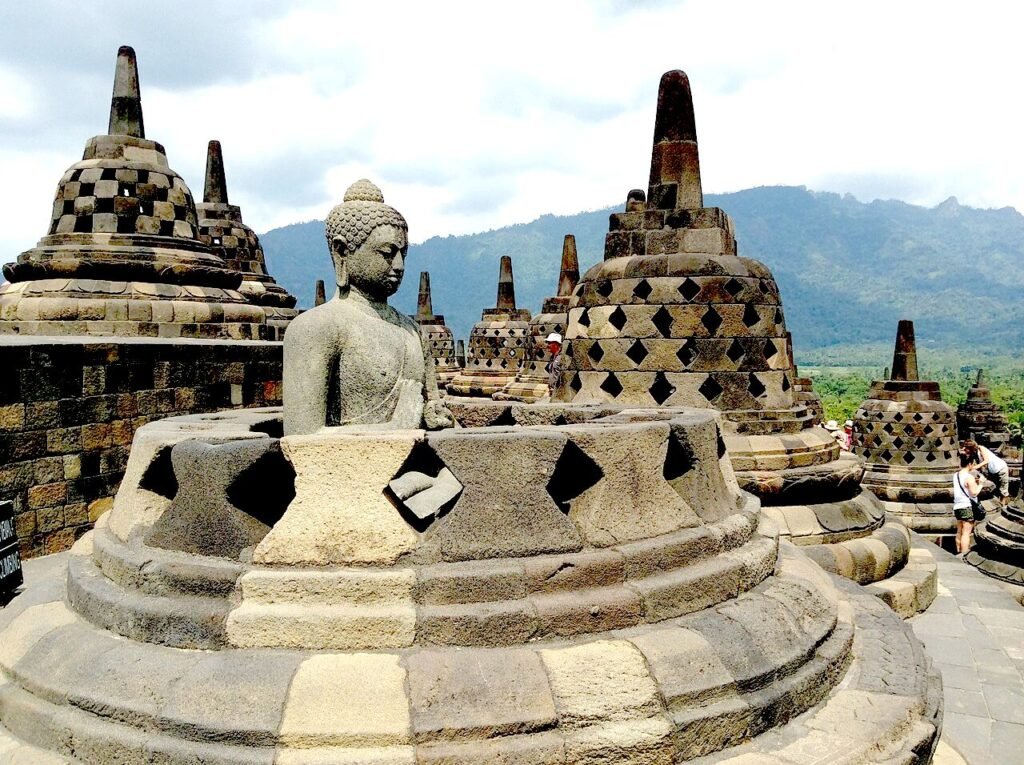 Maritime Buddhism: Vajrayāna Networks Across the Indian Ocean Borobudur Temple with its terraces and stupas in Central Java, Indonesia.