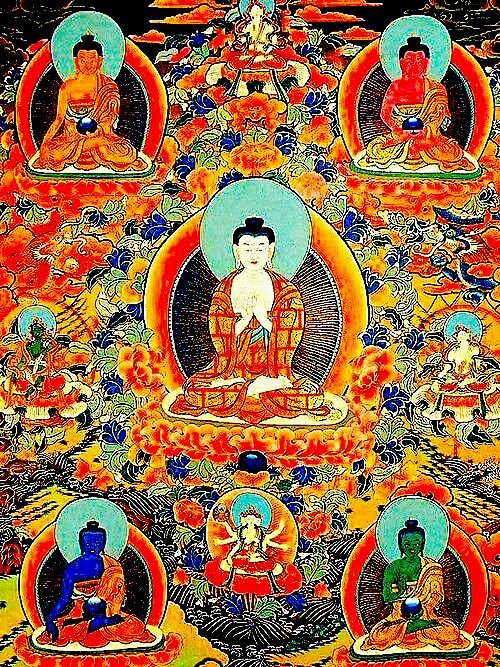 The World as Mandala: Sacred Geography in the Late Vajrayāna World Five Wisdom Buddhas of Vajrayana Buddhism arranged symbolically in a mandala structure