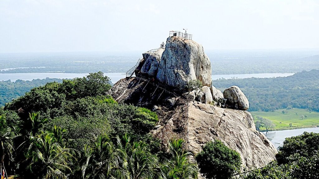 Mihintale rock summit in Sri Lanka traditionally associated with the meeting between Mahinda and King Devanampiya Tissa.