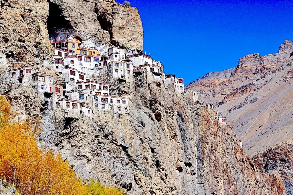 Tantric Buddhism and the Himalayan World: Cultural Exchanges and Religious Transformation Phuktal Monastery built into a cliff in the Zanskar Valley of Ladakh, representing Himalayan Vajrayana Buddhism.