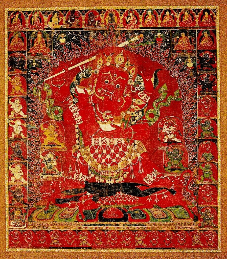 Yamāri before Yamāntaka: A Wrathful Manifestation of Mañjuśrī in Early Vajrayāna Rakta Yamari wrathful tantric Buddhist deity with multiple arms and fierce expression, 16th century sculpture, Museum of Fine Arts Boston